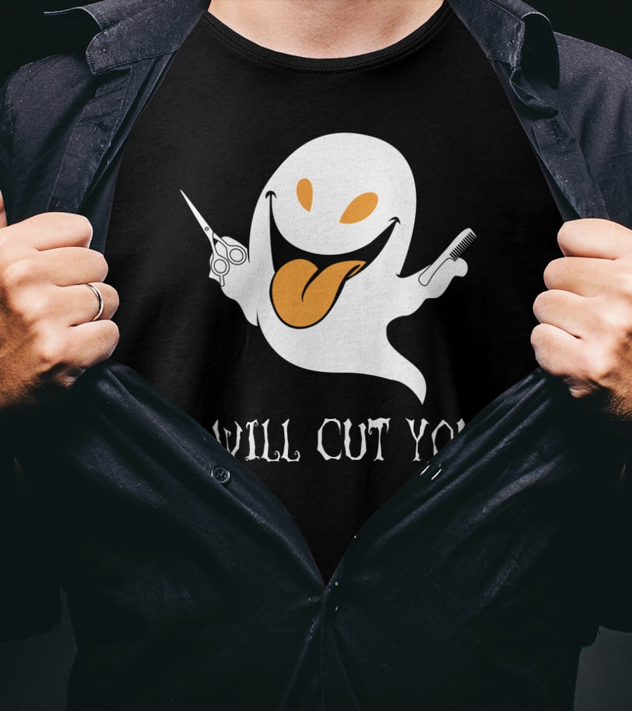 I Will Cut You Funny Ghost Hair Stylist T-Shirt