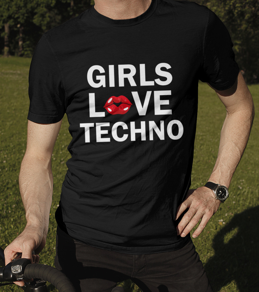 Girls Love Techno Lips T-Shirt
