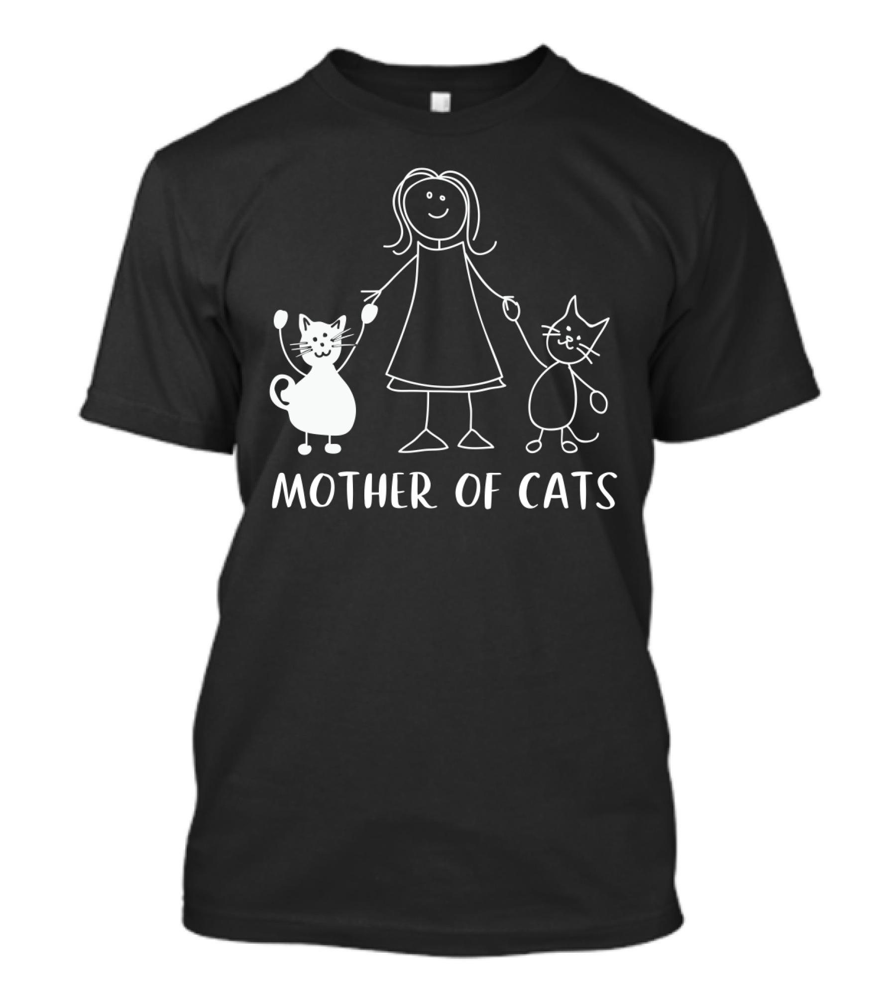Mother Of Cats Stick Figure With Cats T-Shirt