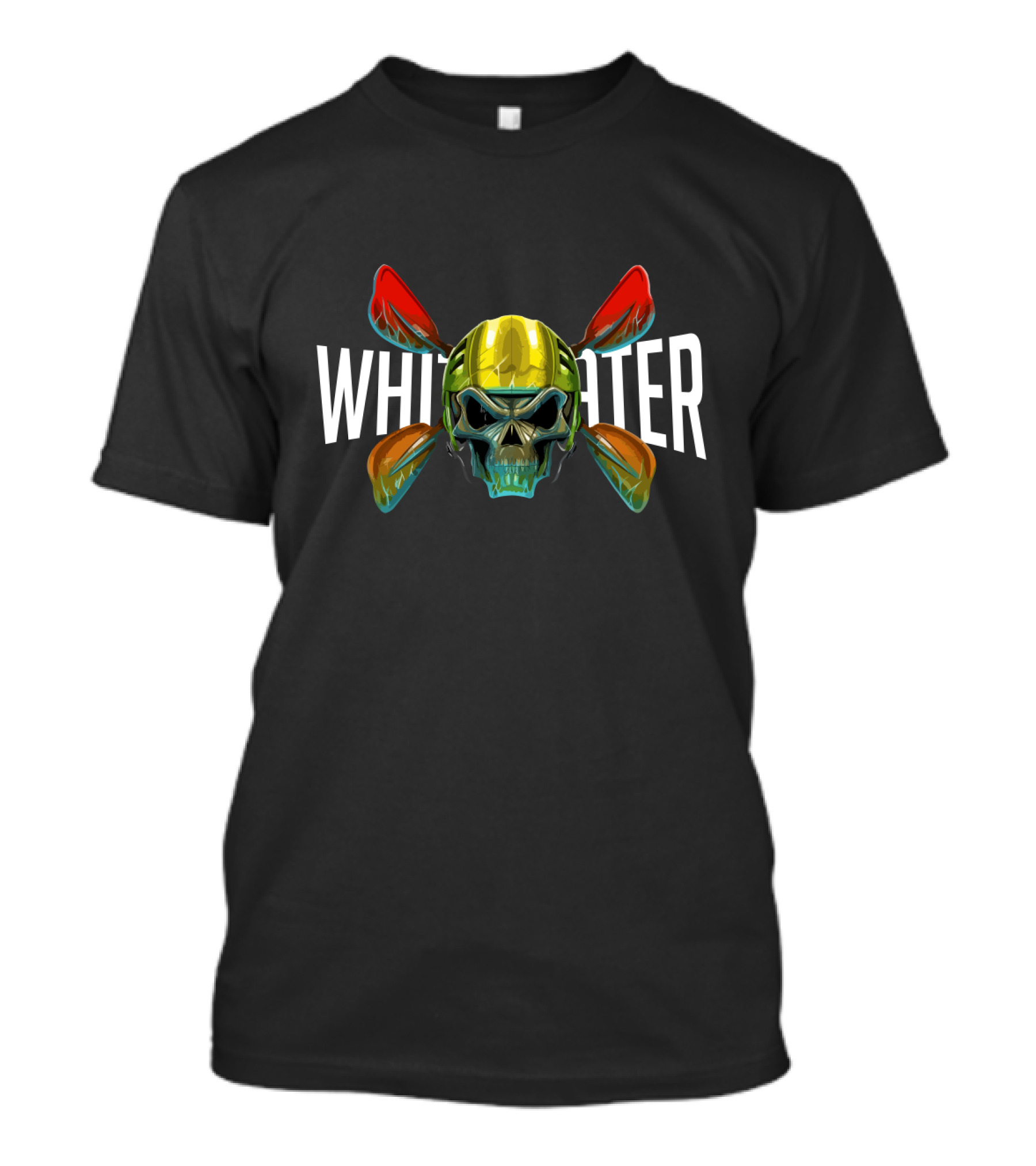 Whitewater Kayak Paddle Skull T-Shirt