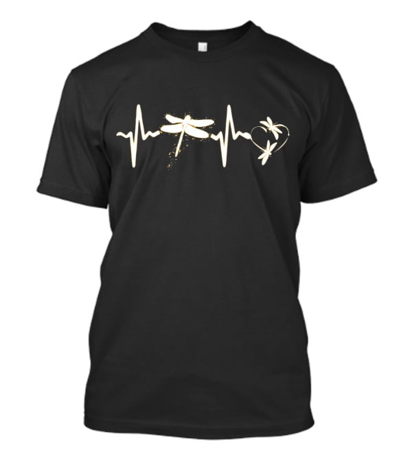 Dragonfly Heartbeat Pulse With Heart-Shaped Waveform T-Shirt
