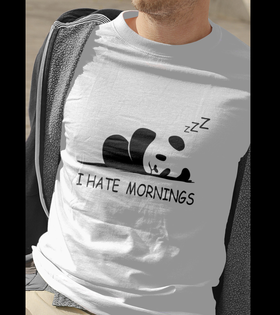 I Hate Mornings Sleeping Panda ZZZ T-Shirt
