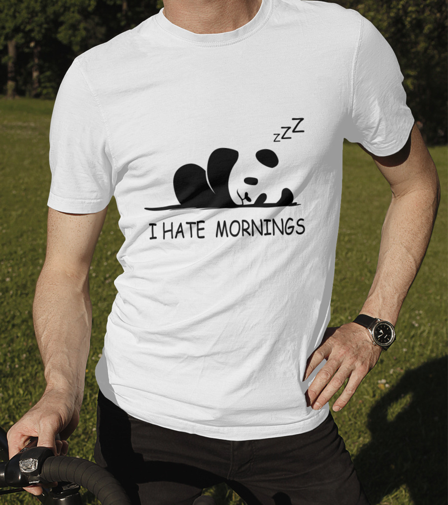 I Hate Mornings Sleeping Panda ZZZ T-Shirt