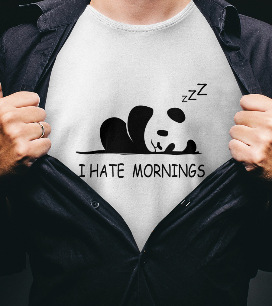 I Hate Mornings Sleeping Panda ZZZ T-Shirt
