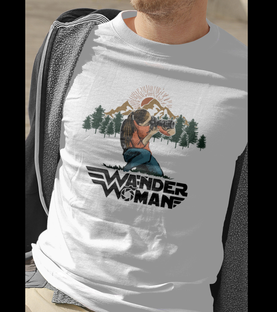 Wander Woman Photographer Adventure Forest Mountain T-Shirt