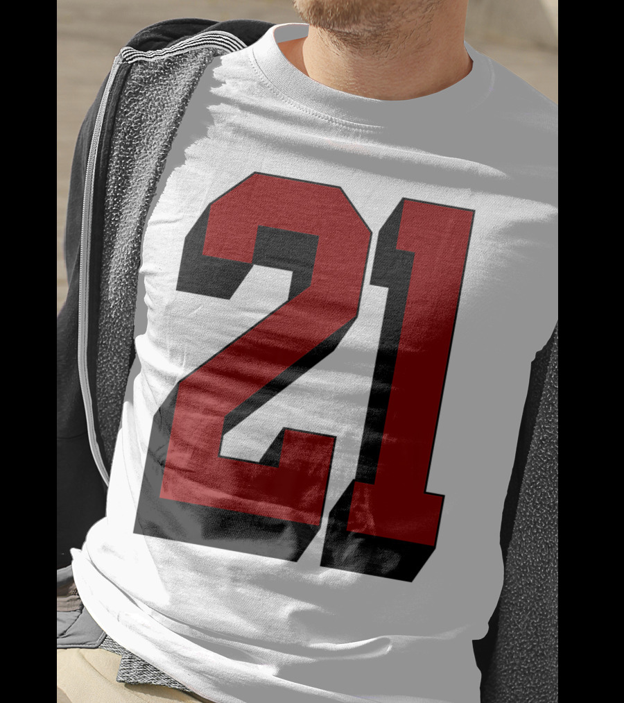 Number 21 Varsity Fan Sports Team White Jersey Premium 21 T-Shirt