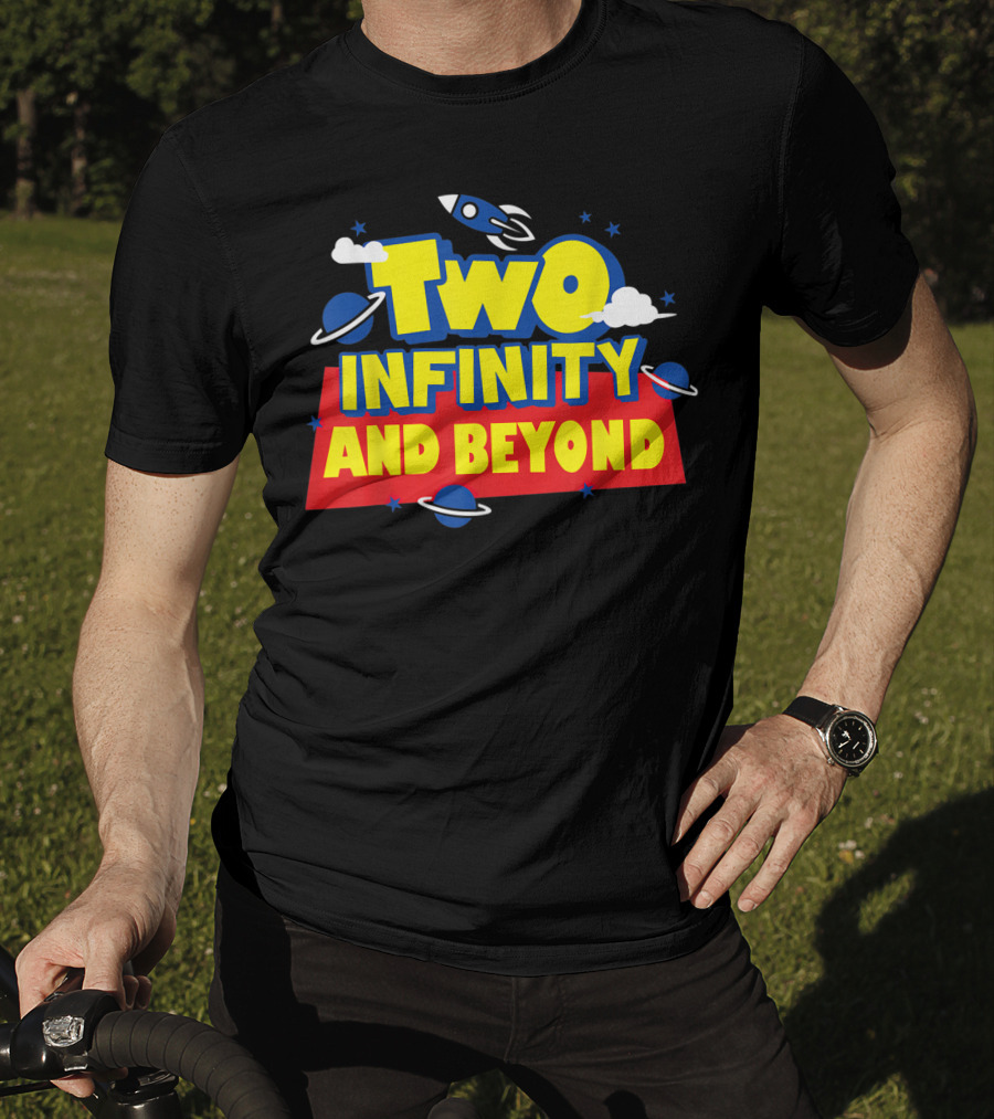 Two Infinity And Beyond 2nd Birthday Rocket And Planets T-Shirt