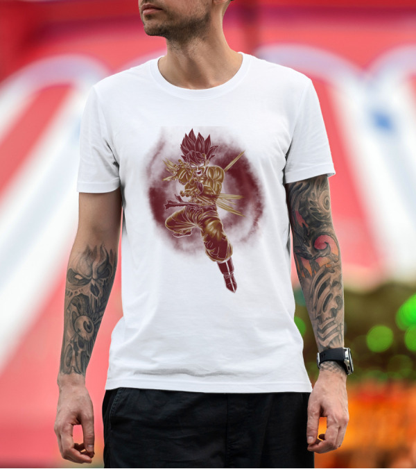 Premium T-Shirt: Kamehameha Super Saiyan Warrior Attack Energy Burst T-Shirt Kamehameha Super Saiyan Warrior Attack Energy Burst T-Shirt