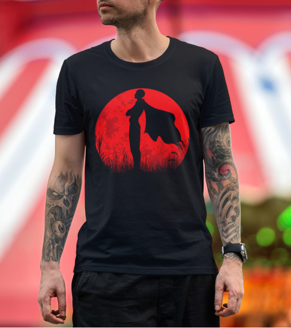 Premium T-Shirt: The Hero Silhouette Against Red Moon T-Shirt The Hero Silhouette Against Red Moon T-Shirt
