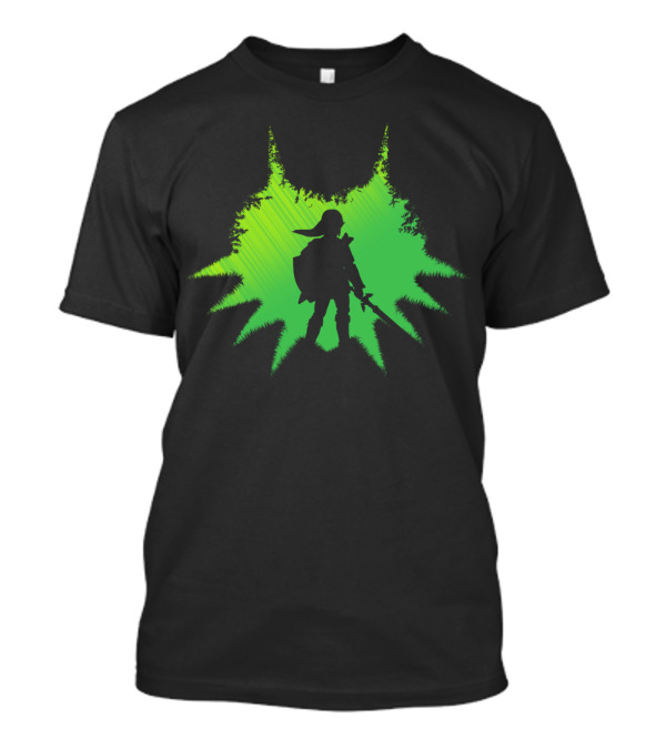 Hero In A Mask Legend Of Zelda Link Green Silhouette Explosion T-Shirt