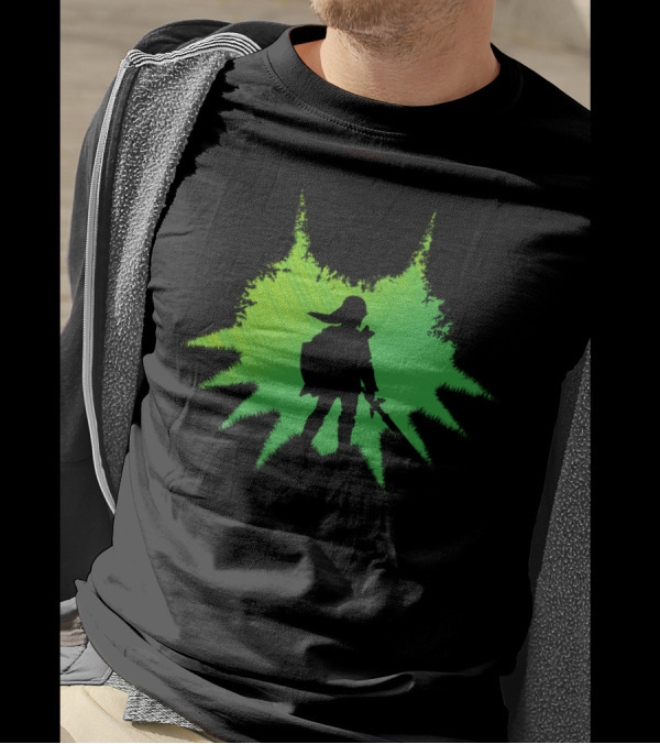Hero In A Mask Legend Of Zelda Link Green Silhouette Explosion T-Shirt