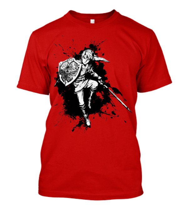 Hyrulean Legend Of Zelda Link Warrior Hero With Shield And Sword T-Shirt