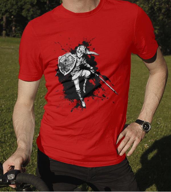 Hyrulean Legend Of Zelda Link Warrior Hero With Shield And Sword T-Shirt