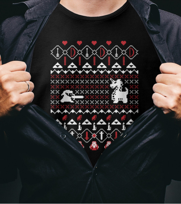 Go Alone At Christmas Legend Of Zelda Inspired Pixel Art With Iconic Elements T-Shirt