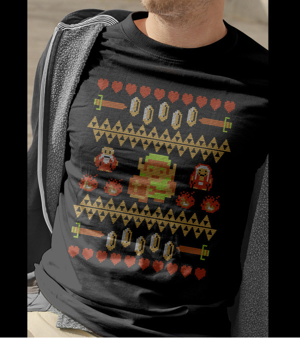 Dangerous To Wear Alone Legend Of Zelda Link Hearts Rupees And Swords 8-Bit T-Shirt