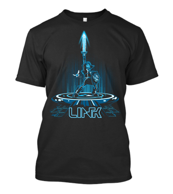 LINKTRON Blue Legend Of Zelda Tron Fusion Featuring Link And Navi T-Shirt