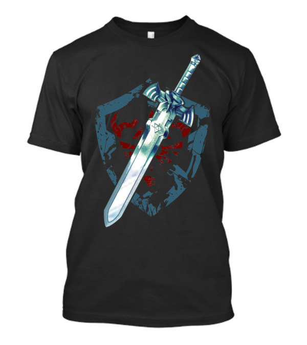Legend Of Zelda Link Sword'n'Shield Iconic Master Sword And Hylian Shield T-Shirt