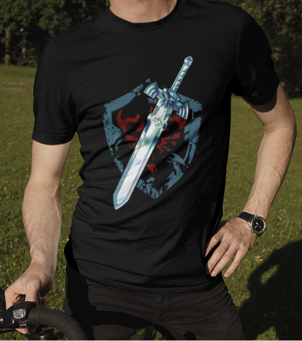 Legend Of Zelda Link Sword'n'Shield Iconic Master Sword And Hylian Shield T-Shirt