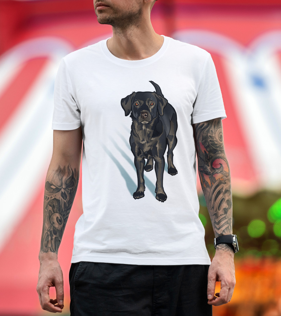 Black Lab Dog Pet Animal in the Snow T-Shirt