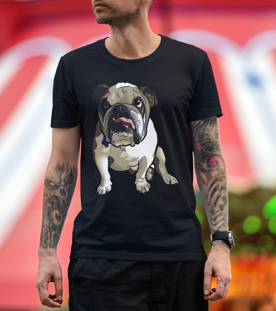 Bulldog Pet Animal Seated T-Shirt