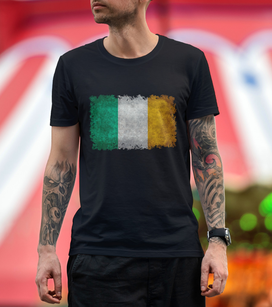 Vintage Style Grunge Irish Flag T-Shirt