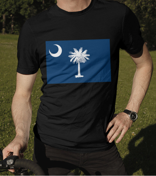 Flag Of South Carolina Authentic Version Palmetto And Crescent Moon T-Shirt