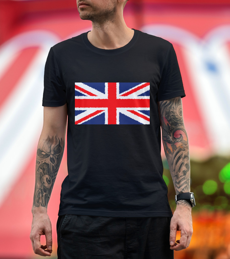 Union Jack Flag British Symbol Blue Red White T-Shirt