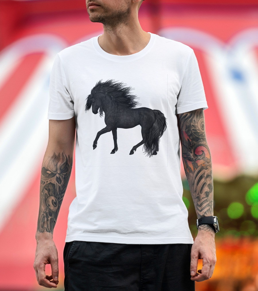 Black Horse Stallion Unicon Heritage T-Shirt