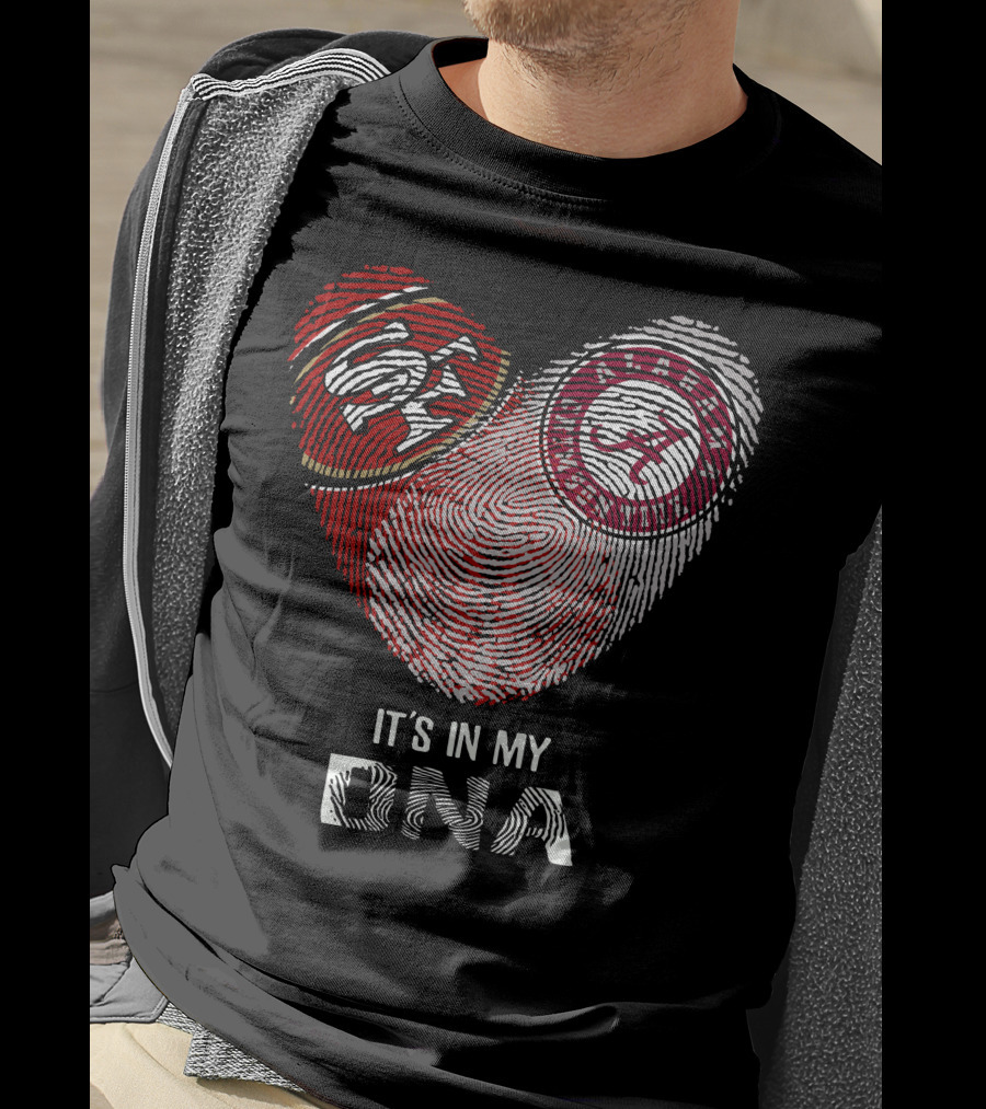 49ers Alabama It's In My Dna Fingerprint Heart T-Shirt