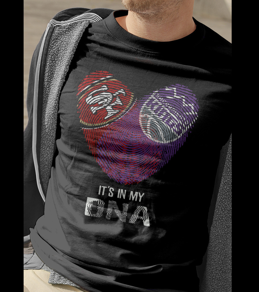 49Ers Sacramento Kings Heart Fingerprint It's In My DNA T-Shirt