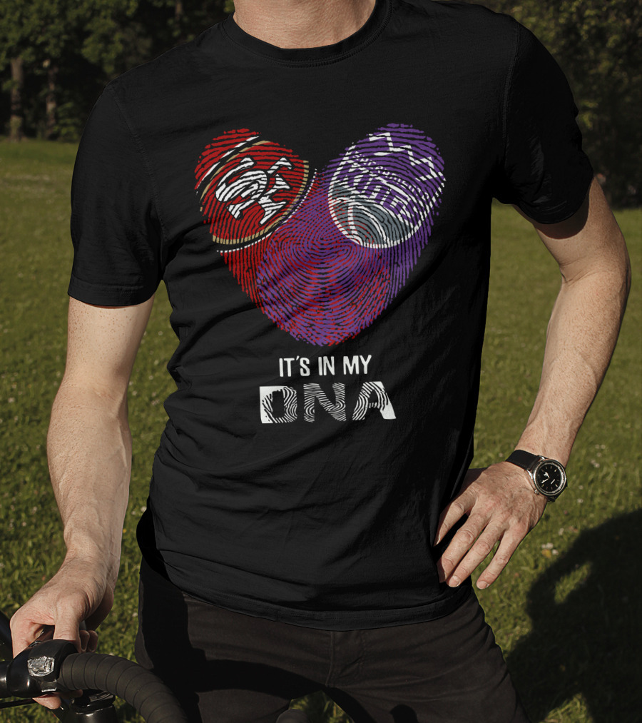 49Ers Sacramento Kings Heart Fingerprint It's In My DNA T-Shirt