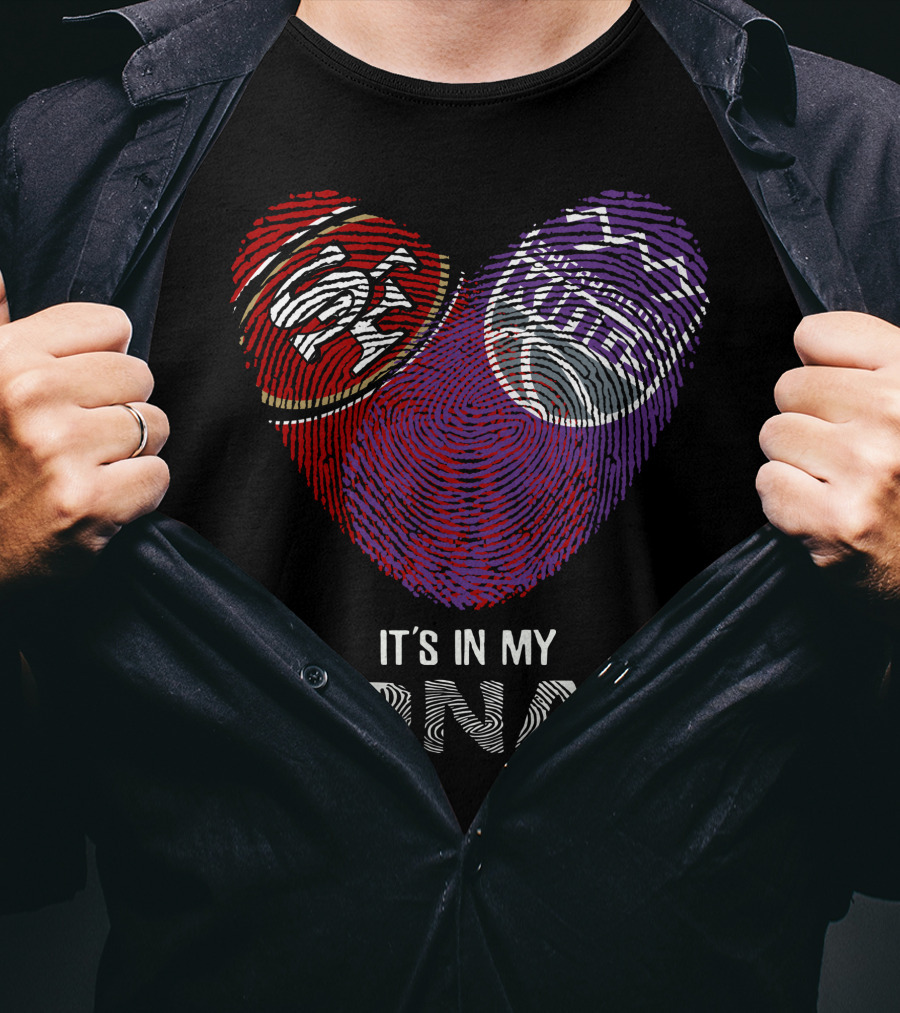 49Ers Sacramento Kings Heart Fingerprint It's In My DNA T-Shirt