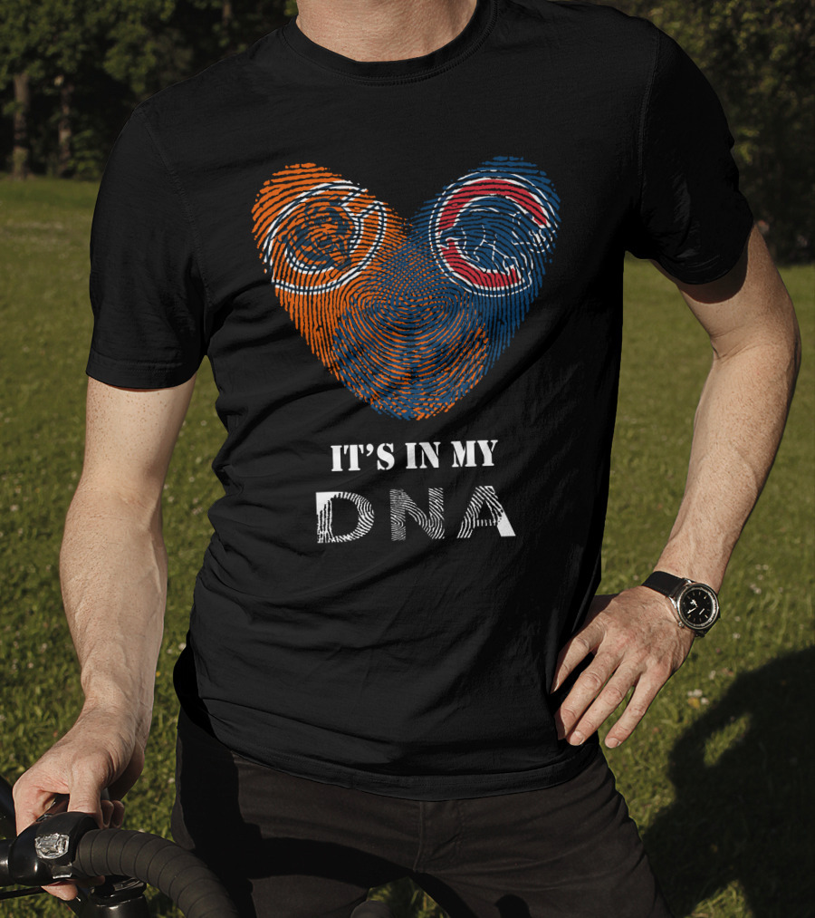 Chicago Bears Cubs It's In My Dna Fingerprint Heart T-Shirt