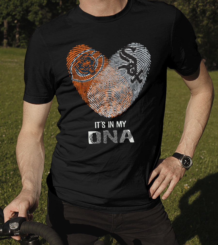 Bears White Sox It’s In My DNA Fingerprint Heart T-Shirt