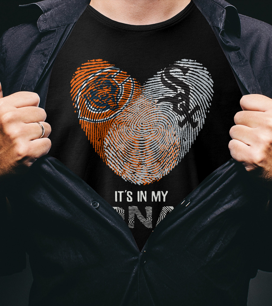 Bears White Sox It’s In My DNA Fingerprint Heart T-Shirt