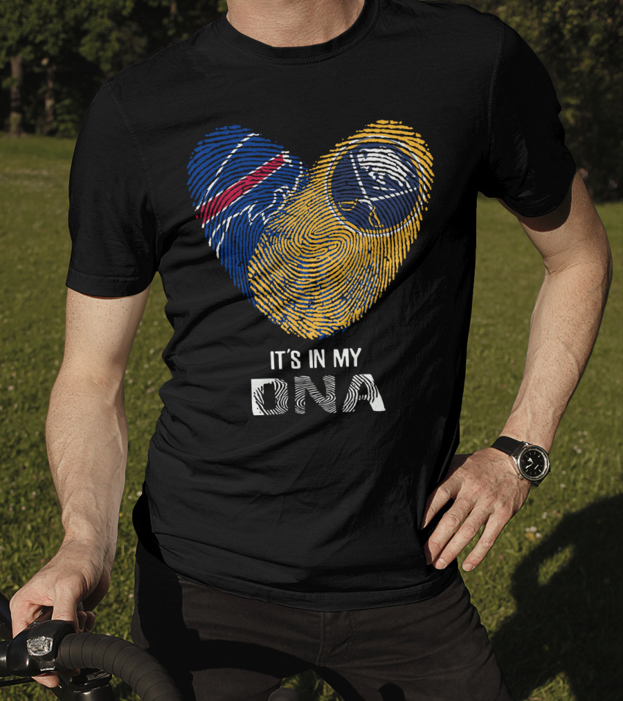 Bills Sabres Heart Fingerprint It's In My DNA T-Shirt