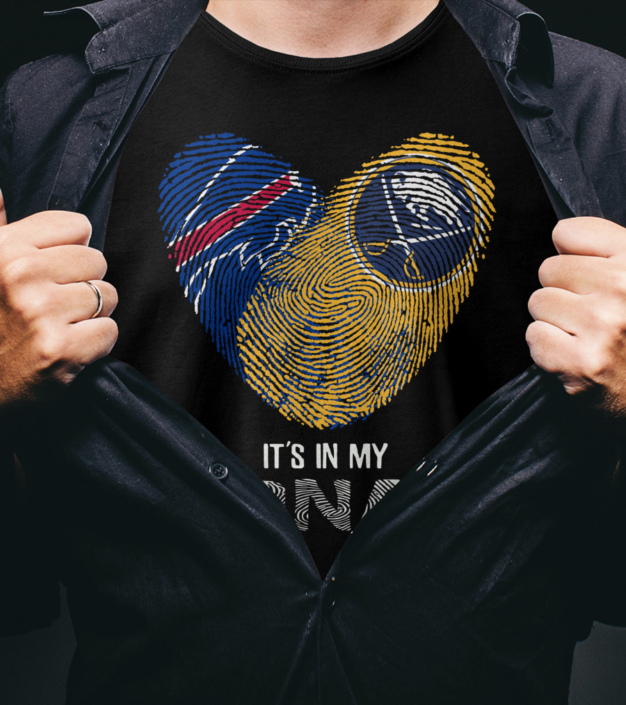 Bills Sabres Heart Fingerprint It's In My DNA T-Shirt