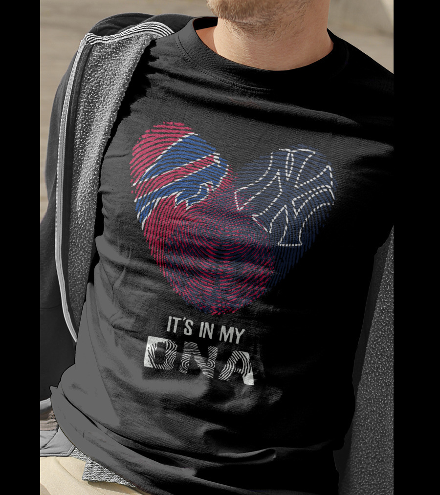 Bills Yankees It's In My DNA Fingerprint Heart T-Shirt