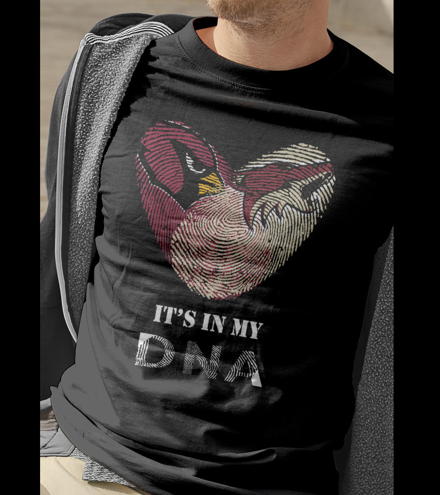 Cardinals Arizona Coyotes It's In My DNA Fingerprint Heart T-Shirt