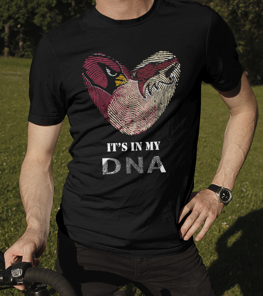 Cardinals Arizona Coyotes It's In My DNA Fingerprint Heart T-Shirt