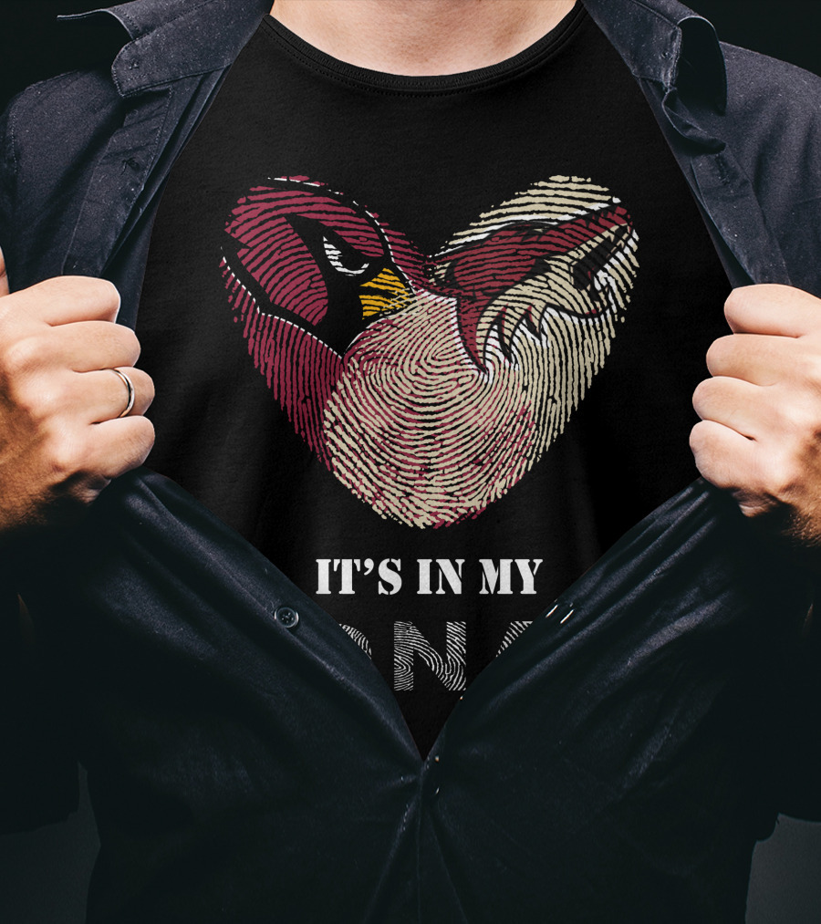 Cardinals Arizona Coyotes It's In My DNA Fingerprint Heart T-Shirt