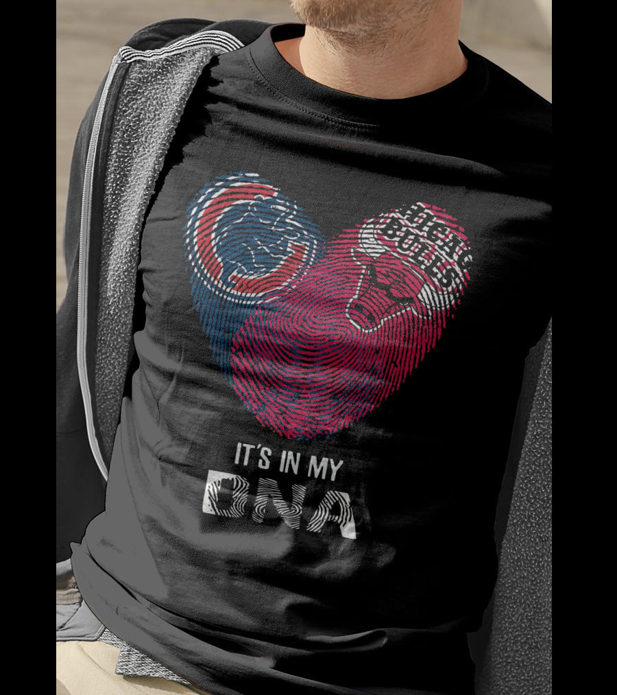 Chicago Cubs Bulls It's In My DNA Fingerprint Heart T-Shirt