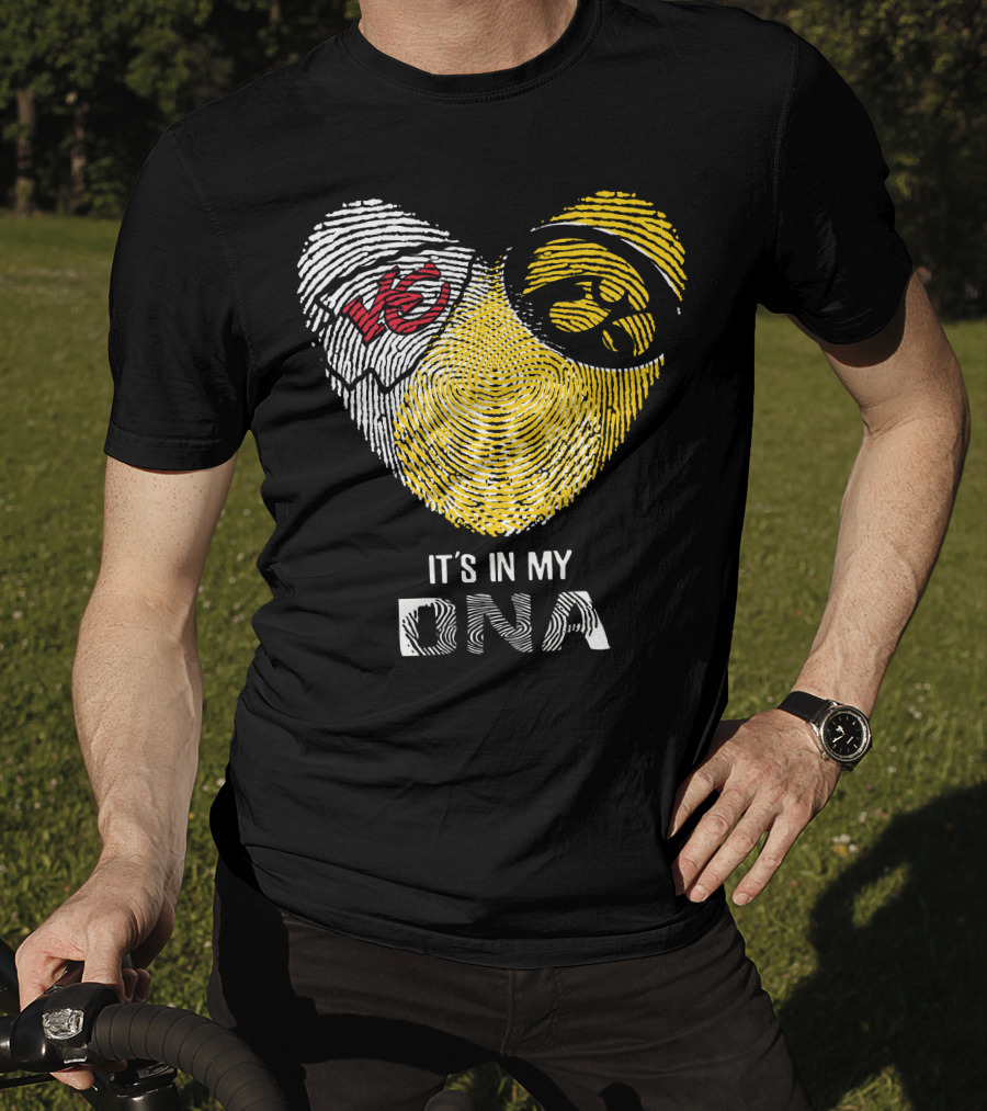 Chiefs Hawkeyes Heart Fingerprint It's In My DNA T-Shirt