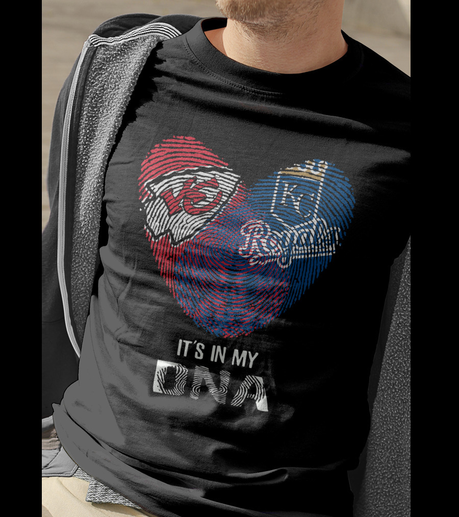 Chiefs Kc Royals Heart-Shaped Fingerprint It's In My Dna T-Shirt