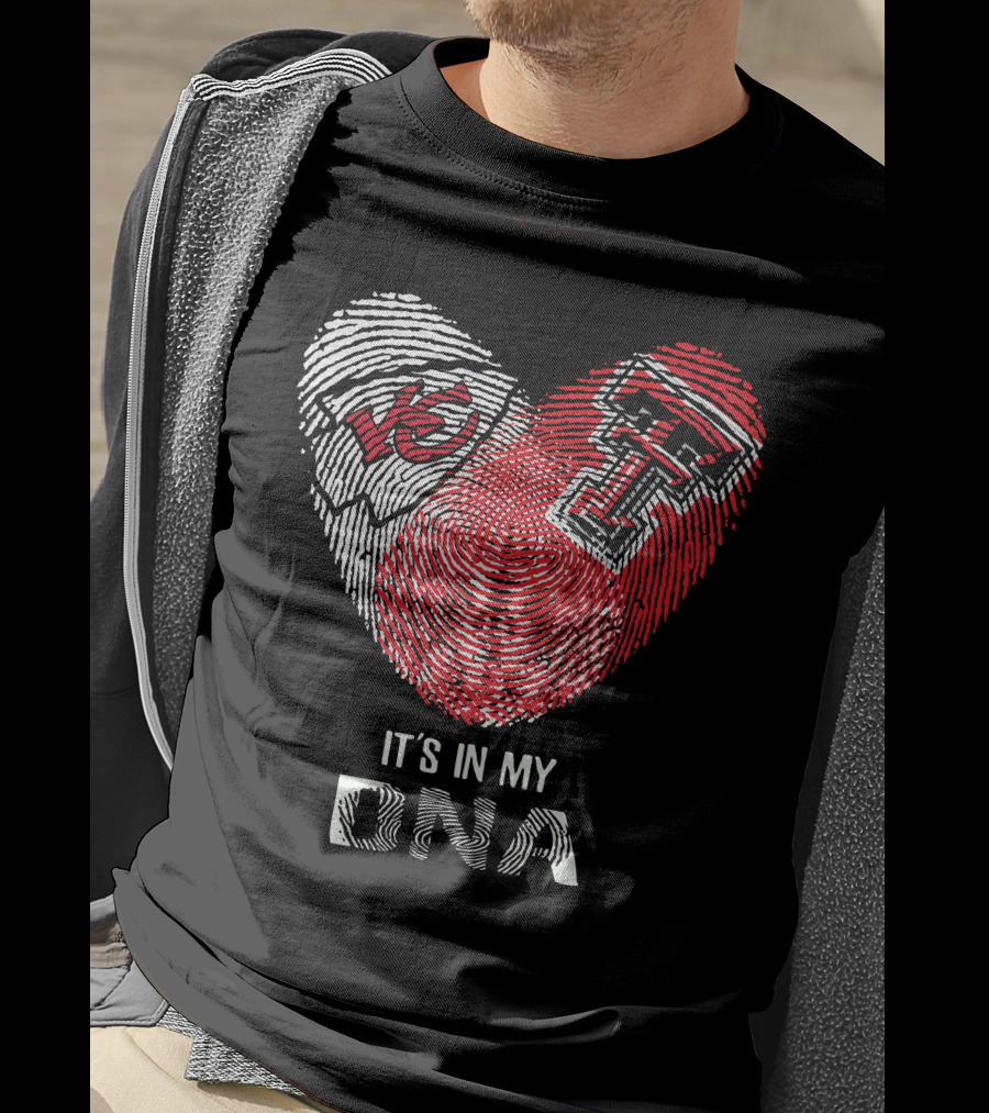 Chiefs Texas Tech Heart Shaped Fingerprint It's In My Dna T-Shirt