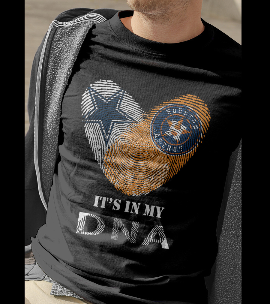 Cowboys Astros It's In My DNA Fingerprint T-Shirt