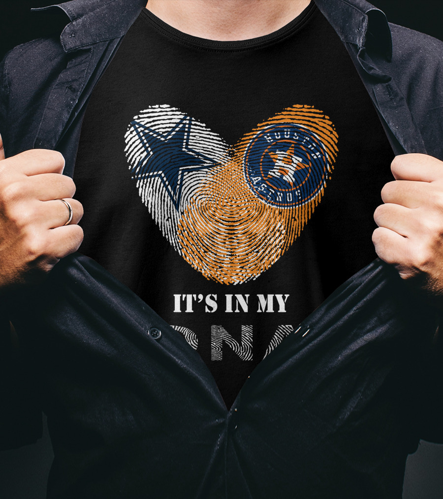 Cowboys Astros It's In My DNA Fingerprint T-Shirt