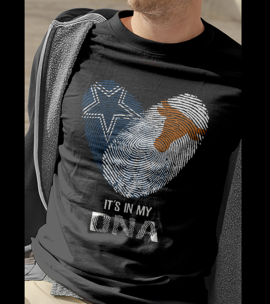 Cowboys Longhorns It's In My DNA Fingerprint Heart T-Shirt