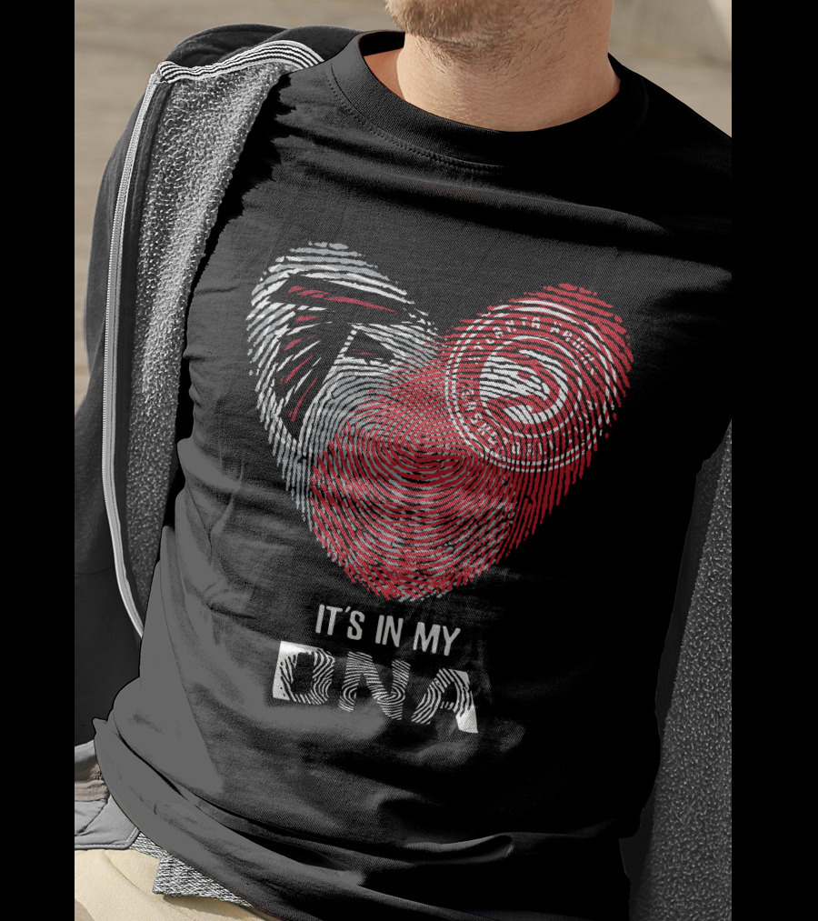 Falcons Atlanta Hawks It's In My DNA Fingerprint Heart T-Shirt