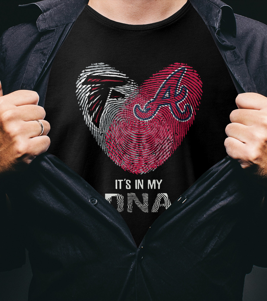 Falcons Braves It's In My DNA Fingerprint Heart T-Shirt